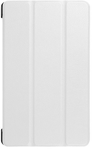 PCATEC Huawei MediaPad T3 7.0 Custodia, Ultra Slim Tri-Fold Custodia in Pelle Flip Cover per Huawei MediaPad 3 7.0 Tablet PC White Huawei Mediapad T3 7.0
