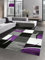 CARPETIA Designer Teppich Wohnzimmerteppich karo lila grau Creme schwarz Größe 80 x 300 cm