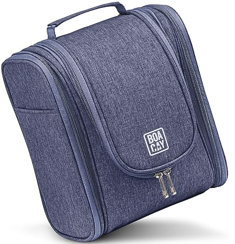 BOACAY Trousse de Toilette Femme, Homme, Enfant, Sac de Voyage Cosmétique à Suspendre, Vanity Souple et Pliable pour la Douche ou Maquillage