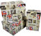 2J Londres,Set de 3 Cajas de Almacenamiento de cartón Impreso Decoración UK, Inglaterra, Londres con ángulos y Asas de Metal. Medidas: An 36x25x13,5 cm - M 33,5x23x13 cm - S 31,5x22x12 cm