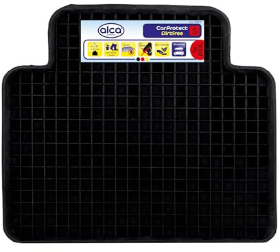 alca® Schalenmatte aus Gummi mit Rand, 41x37 cm | schwarz wasser- & flüssigkeitsdichte Gummifußmatte für Ihr Auto