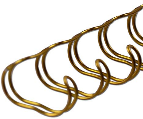 Drahtbinderücken für Bindungen 2:1 (23 Ringe), 22,2 mm, 50 Stück, GOLD, für ca. 170 Seiten – für Ringbindungen