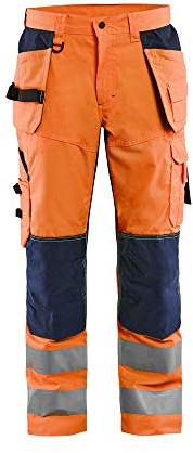 Blaklader 156518115389D104 High Vis Arbeitshose mit Ventilationseffekt, High Vis Orange/Marineblau, Größe D104