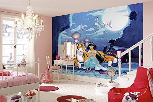 Komar Disney Fototapete | Waiting for Aladdin | Größe: 368 x 254 cm (Breite x Höhe) | Mädchen, Prinzessin, Tapete, Kinder, Wand, Kinderzimmer, Dekoration | 8-4115