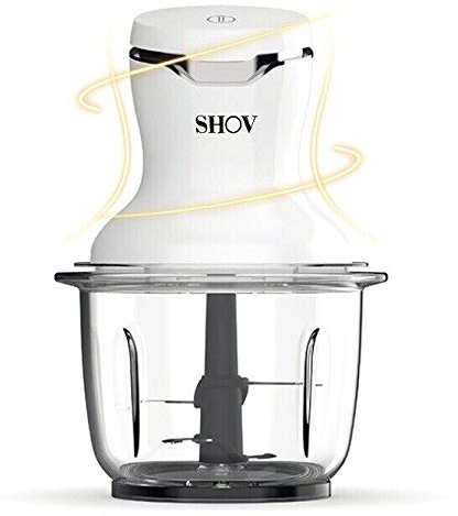 SHOV Mini Zerkleinerer Ein-Hand-Bedientaste, 700ml Glasbehälter, Gemüsezerkleinerer, elektrischer Mixer, Multi-& Universalzerkleinerer für Gemüse, Obst, Nüsse & Fleisch