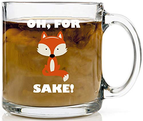 Funnwear Tasse mit Aufschrift „For Fox Sake“, lustige Tasse mit Aufschrift „Sarcasm For F Sake“, lustige Tasse für Frauen, Mitarbeiter, Kollegen oder Ehepartner, 378 ml