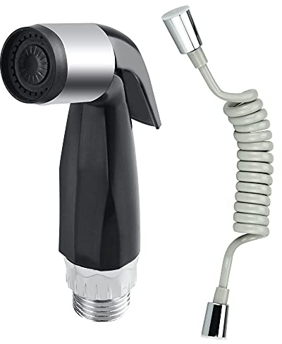 OLRWSLG Bidet Set Mit Handbrause - ABS Anti-Rost Toilettensprühgerät 14.5 * 6cm Schwarz - Komfortabler Duschkopf für Töpfchen