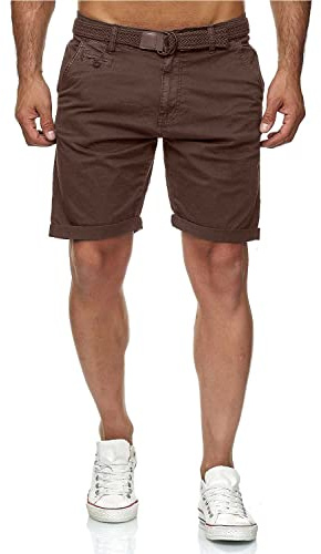 Indicode Kurze Hosen Herren mit Gürtel - Conor - Cargo Shorts Herren aus Baumwolle - Sommer Freizeithose mit Taschen - Sportlich eleganter Look - Regular Fit - Bequemes Material mit Stretch