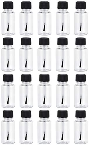 Lurrose 20Pcs 20Ml Nagellack Flasche Leer Nagellack Klare Flaschen Reise Make- Up Behälter mit Kappe Und Pinsel