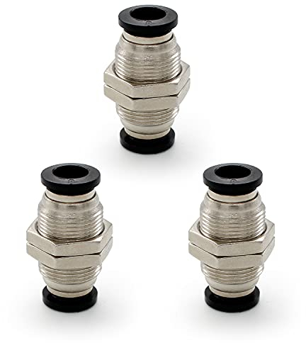 SRJQXH 3 Pièces Connecteurs Pneumatiques, Raccord de Cloison Pneumatique, Connecteur Rapide Pneumatique Diamètre du Tuyau Raccordable 8 MM, Peut Etre Utilisé pour Fixer et Connecter la Trachée
