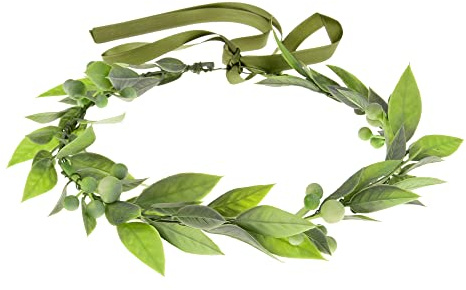 Adjustable Flower Crown Headband Flower Garland Hair Band Flower Halo Greenery Crown Floral Headpiece with Ribbon for Women Girls …