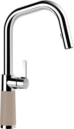 SCHOCK Küchenarmatur SC-530 Twilight – braune CRISTADUR Hochdruck Armatur mit ausziehbarer Schlauchbrause und Standard Norm-Anschlüssen