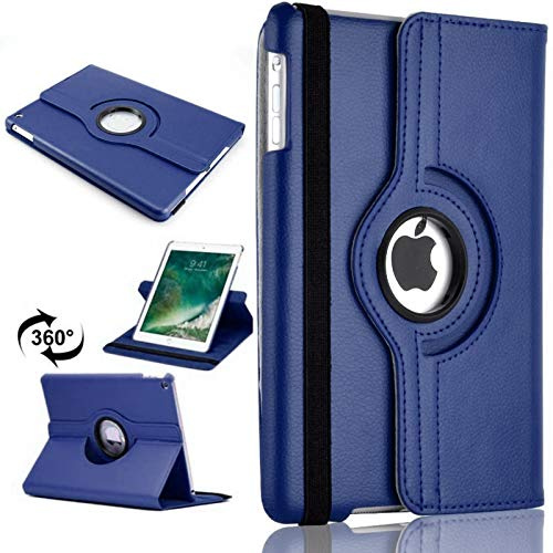 360 Rotating Cover for iPad Mini 4/5 (2015, 2019) A1538, A1550, A2133, A2124, A2126 PU Leather Case - Blue