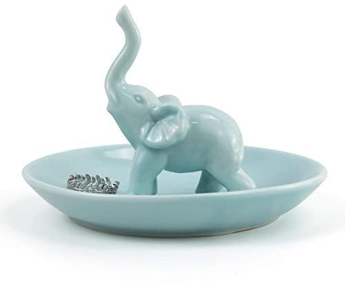 Titanape Ringhalter Blauer Elefant, Schmuckschale, für Damen, lustige Dekoration