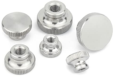 CONPHERON M3 Dadi Zigrinati a Testa Alta Acciaio Inox Buco Cieco Manopole Zigrinato Pollice Dadi Rotondo Impugnatura Manopole Femminile Filettato (6 Pezzi)
