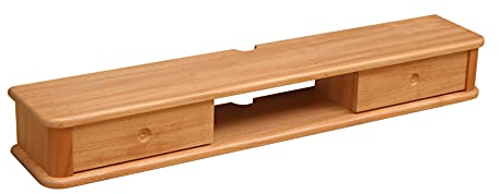 Schwebender TV-Schrank, TV-Konsole aus Holz mit Zwei Schiebetürschubladen, für Wohnzimmer, Unterhaltungszimmer, Büro/rote Walnuss / 140 cm