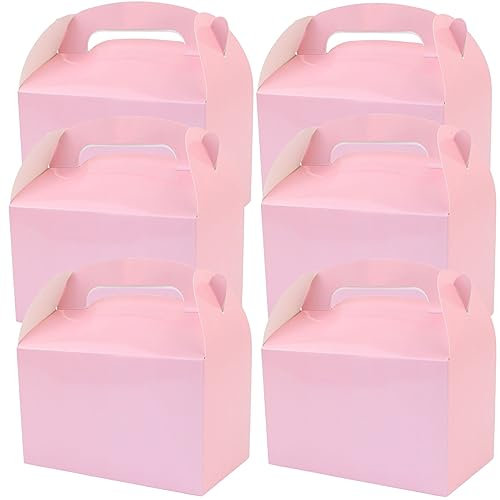24 Pack Party Favor Treat Boxes Thickened Paper Gift Box Candy Snack Goodie Bag for Birthdays Wedding Holiday Baby Shower Graduations 15 * 9 * 9CM (Baby Pink)