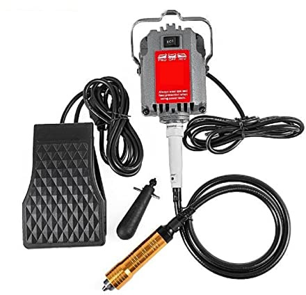 Moulin à arbre flexible 230W SR avec pédale 6.5mm mandrin suspendu Flexible bijoux Machine de polissage outil de sculpture sur pierre rotatif