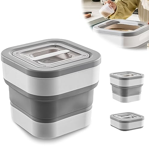 RoxNvm Almacenamiento de comida para perros, Contenedor de comida plegable, Caja de comida para perros de, Contenedor de comida para mascotas bien sellable Puede