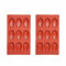ATBUSS Lot de 2 moules en silicone en forme de coquille Saint-Jacques - Moule en silicone antiadhésif - Convient pour gâteaux, chocolats, bonbons, biscuits (rouge brique)