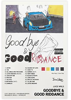 KOURT Goodbye&Good Riddance Music Album Poster Leinwand Poster Schlafzimmer Dekor Sport Landschaft Büro Zimmer Dekoration Geschenk Unframe:16x24inch(40x60cm)