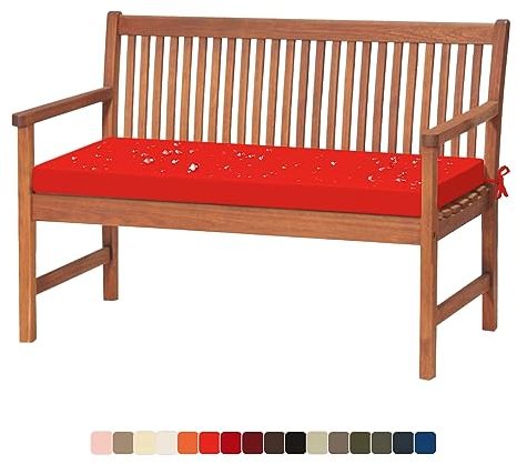 Lsjoaw Bankauflage 110X45X8CM Bankkissen Sitzauflage Sitzkissen wasserdicht Gartenbankauflage Schaukelkissen für Gartenbank Schwingen Bankpolster Outdoor für Fensterbank Gartenkissen Leuchtendes Rot