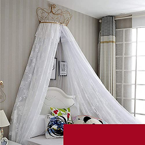 Prinzessinnen-Spitzen-Bettvorhang Mit Metallkrone, Runde Spitzen-Baldachine, Zeltnetz Für Mädchen, Kinder, Prinzessinnen-Stil, Haushalt, Schlafzimmer, Dekorationen Für Geschenke, Schlafzimmer