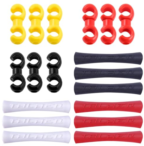 Topelegance di protezione per cavi, 9 pezzi con morsetti e ganci a S per mountain bike e bici da corsa, multicolore