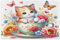 Cute Cat Sitting in A Tea Cup Jigsaw Puzzles 1000 Pieces, Cool Puzzles Educational Intellectual Jigsaw Puzzle, Finished Size 29.5 x 19.7 Inches