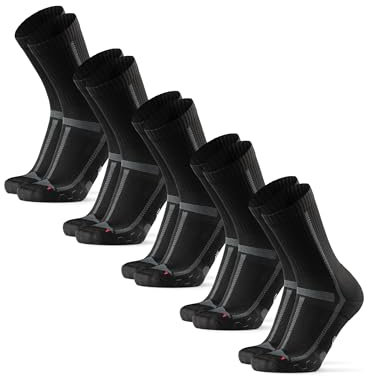 DANISH ENDURANCE Calcetines Running Altos, Anti Rozaduras, 3 o 5 Pack, Negro/Gris, 39-42