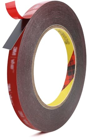 ATOYOGA Doppelseitiges Klebeband Extra Stark 10mm x 9,6m, Wasserfestes Klebestreifen, Hochtemperaturbeständig,Acrylschaum Montageband für Auto, Heimdekoration, Büro, Outdoor, Tür- und Fensterleisten