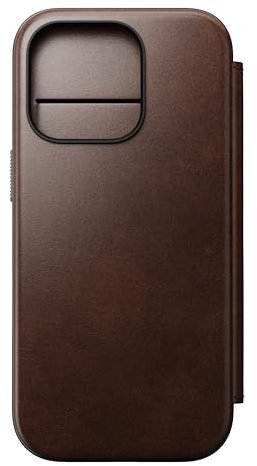 NOMAD - Modern Leather Folio - iPhone 16 Pro | Rustic Brown | Horween