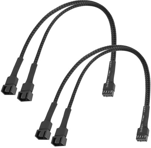 upHere gaming Câble répartiteur de ventilateur PWM 2 voies 4 broches,hub ventilateur PC,fan splitter,câble d'extension de ventilo PC,pour boîtier d'ordinateur,câble PC 4 broches/3 broches(lot de 2)
