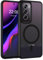 VENINGO Funda Magnética para OPPO Reno 12 Pro 5G, Compatible con MagSafe Carcasa Translúcida Mate Trasera Fina Antigolpes Negro