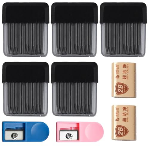 YOYEAH Zirkelminen - 100 Stück 2B Zirkel Ersatzminen mit Radiergummi, 2 mm Durchmesser Zirkel Ersatzminen，2 cm Lang fur Zirkelspitzer，Mathematische Zeichnungserstellung und Holzbearbeitungsmarker.