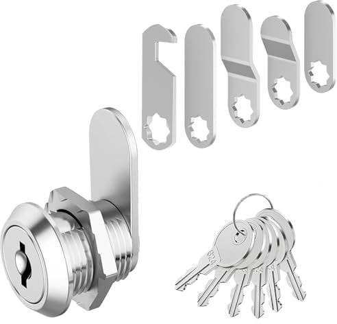 Briefkastenschloss, Kommt mit 6 Schlüssel und 5 Verschiedene Schlossplatten, Schrankschloss, Spindschloss, Briefkasten schloß, Hebelschloss Möbelschloss für Cupboard, Schranktüren