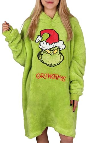 sarcia.eu Grinch, Unisex Kapuzen Sweatshirt/Mantel/Decke, Snuddie