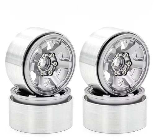 RC Ersatzteile Für Traxxas Für Hsp Für Redcat D90 Für HPI 1/10 RC Auto 4PCS Metall 1,9 Beadlock Felge Hub Ersatzteil(Silver)