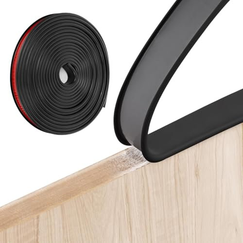 Fililogor Kantenumleimer Selbstklebend, U-Form Selbstklebend, Kantenschutz Selbstklebend, Flexible TPE Faltbarer Kantenschutz für Möbel, Tisch, Schrank, Stoßfest (Schwarz, U18mm*5m)