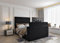 jasmine TV Bed Frame with Integrated Storage, Compatible, Modern Upholstereand Space-Saving Design (Black, Small Double 4FT)