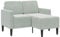 vidaXL 2-Sitzer-Sofa mit Chaiselongue L-Form Hellgrau 125 cm Samt, 2-Sitzer-Sofa für Schlafzimmer