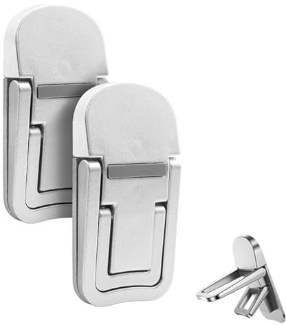 UYVPAER Lot De 2 Rehausseurs De Clavier Portables Auto-Adhésifs pour Ordinateur Portable - Pieds Pliables en Silicone Antidérapant(Réglage en Deux Étapes,Alliage De Zinc)