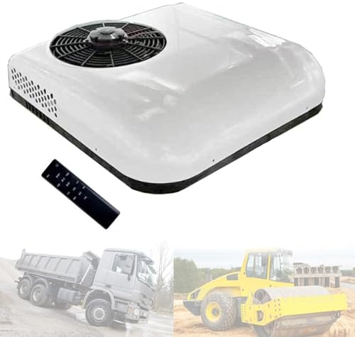 RayGenius Climatiseur éLectrique pour Toit De Camion, Climatiseurs Suspendus pour Voiture, Mini Climatiseurs pour Voiture, Caravane, Camion,12VDC-White