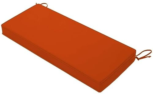 JORTUIO Bankauflage Bankkissen Outdoor Wasserfest Sitzkissen Gartenmöbel 120/80/140/110/160/100/180x40 Rutschfestes Sitzpolster Outdoor Bank Bankkissen Polsterauflage Sitzauflage(Orange,90x45x5cm)