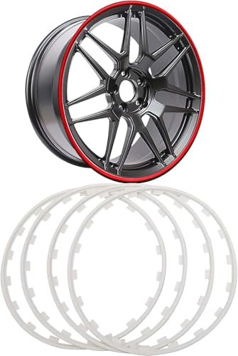 CQDWD Radschutzverkleidungen, Anti-Kratzer-Legierungsrad-Radschutz 16/17/18/19/20in Räder Rim Protectors 4PCS Automotive Rims Guard Protection Trim für alle Automodelle (weiß, 17in)