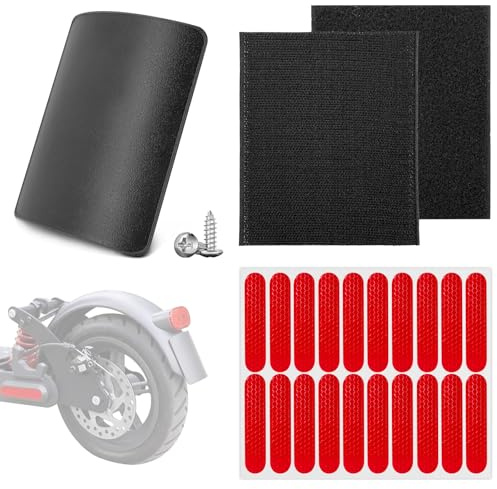 Number Plate Holder for E-Scooter - Number Plate Fender for Electric Scooter Number Plate with Screws, Self-Adhesive Fastener and Reflective Film, Accessories for Xiaomi M365, Pro2