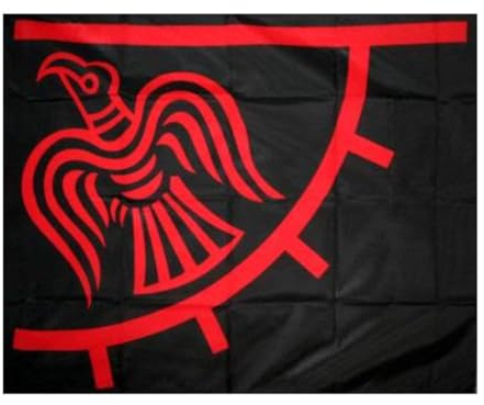 Fahne Raven Wikinger Odinic, 90x150 cm, mit Ösen