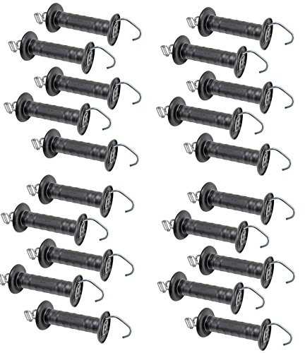 VOSS.farming 20x Weidezaun/Elektrozaun Torgriffe - schwarz - mit Haken für 20mm Breitband (Weidezaunband)