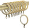 White Hinge Limited 30x Antique Brass Soft Nylon Insert Curtain Rings - Fits 25mm Poles