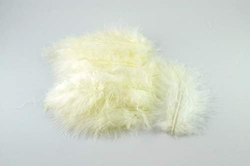 20 Flaumfedern 8-12cm (ivory/elfenbein 810) // Marabufedern Bastelfedern Hühnerfedern Dekofedern Schmuckfedern Federn